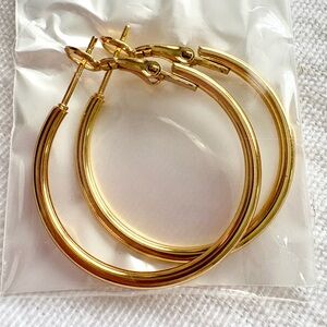 Elegant Gold Hoop Earrings (3 pairs)